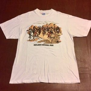 Vintage 1993 Badlands National Park South Dakota Native American T-Shirt Sz L